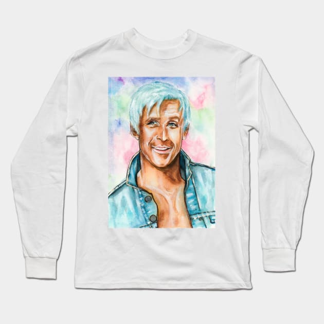 Ryan Gosling Long Sleeve T-Shirt by Svetlana Pelin